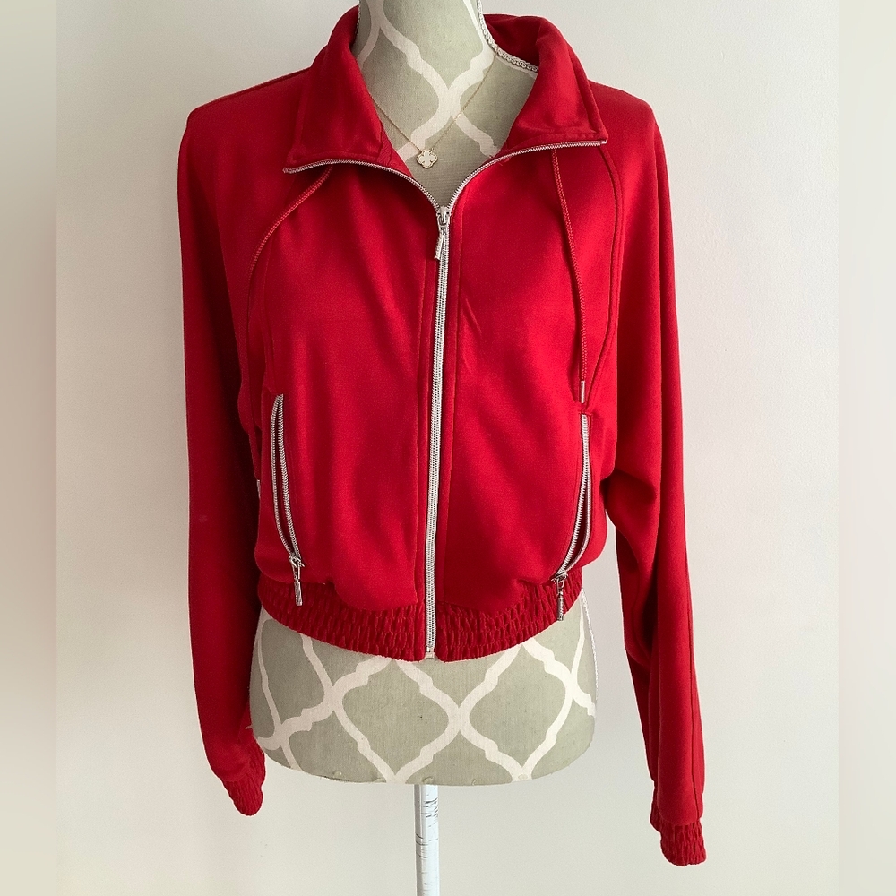 Guess Women's Bold Red Bomber Jacket